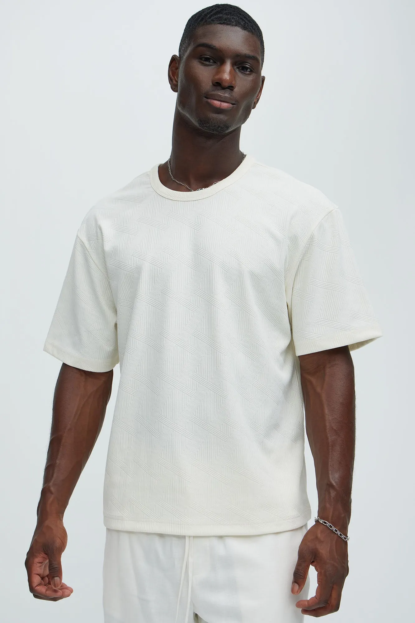 Benji Textured Relaxed Tee - Cream