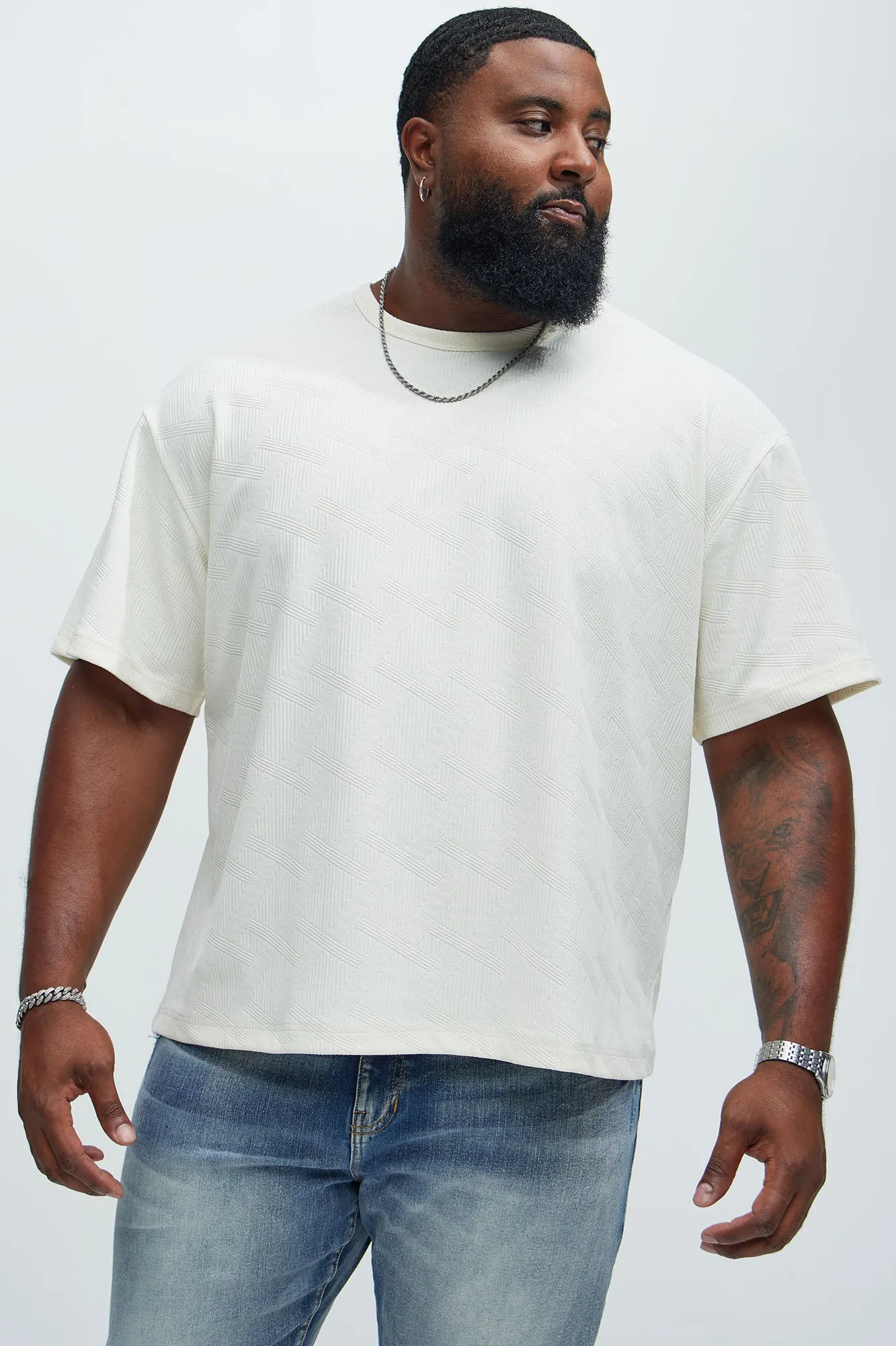 Benji Textured Relaxed Tee - Cream