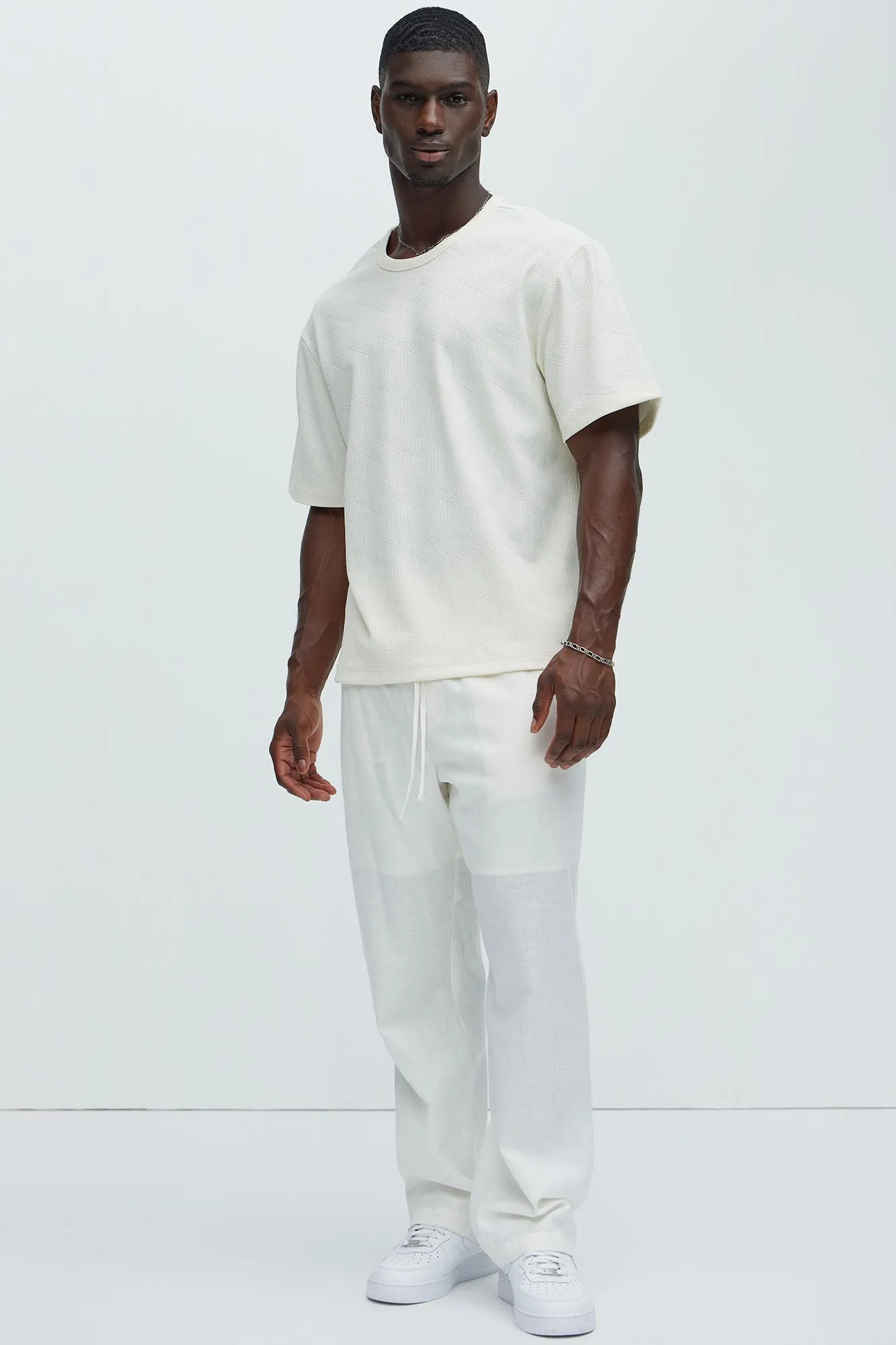Benji Textured Relaxed Tee - Cream