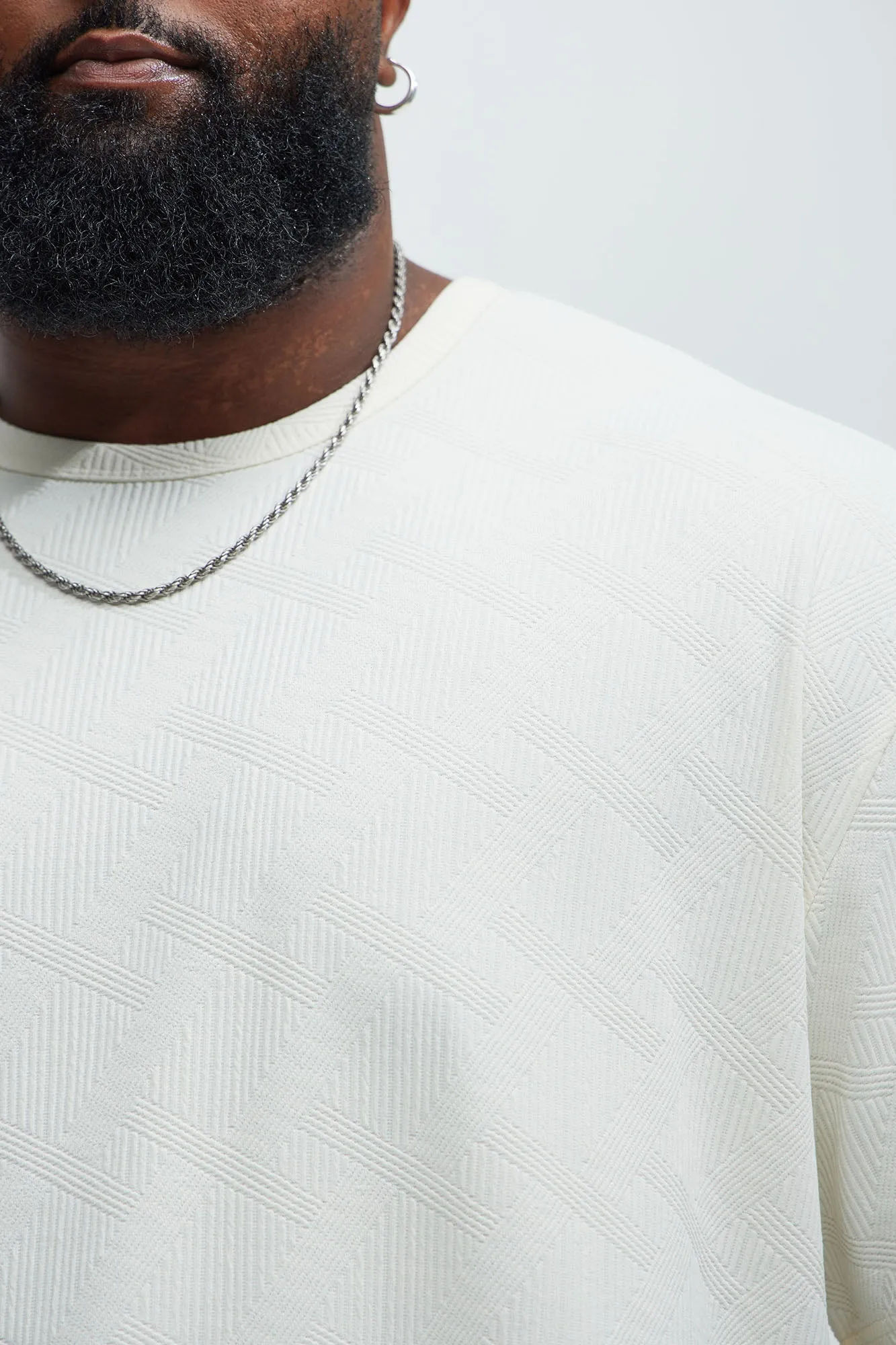 Benji Textured Relaxed Tee - Cream