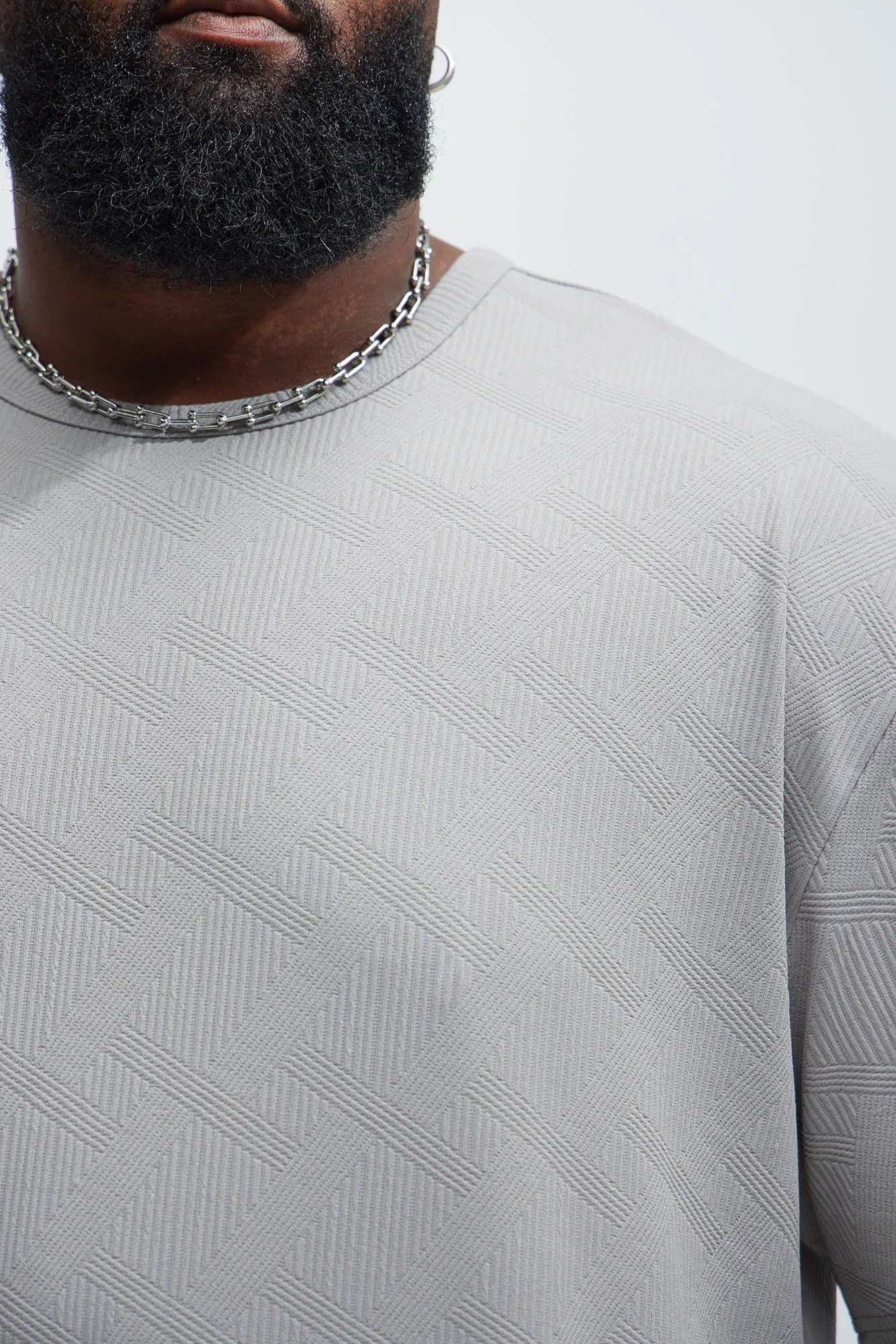 Benji Textured Relaxed Tee - Grey