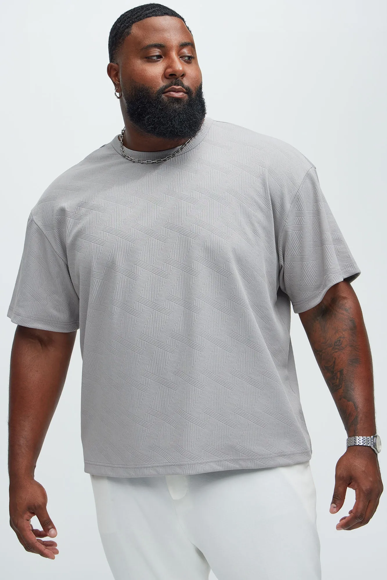 Benji Textured Relaxed Tee - Grey