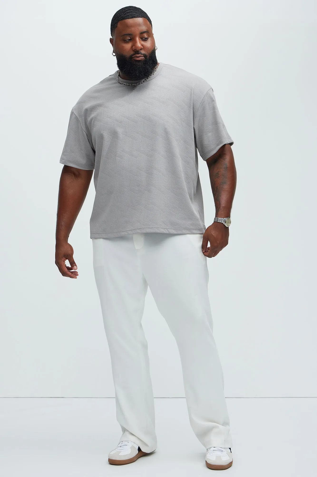 Benji Textured Relaxed Tee - Grey
