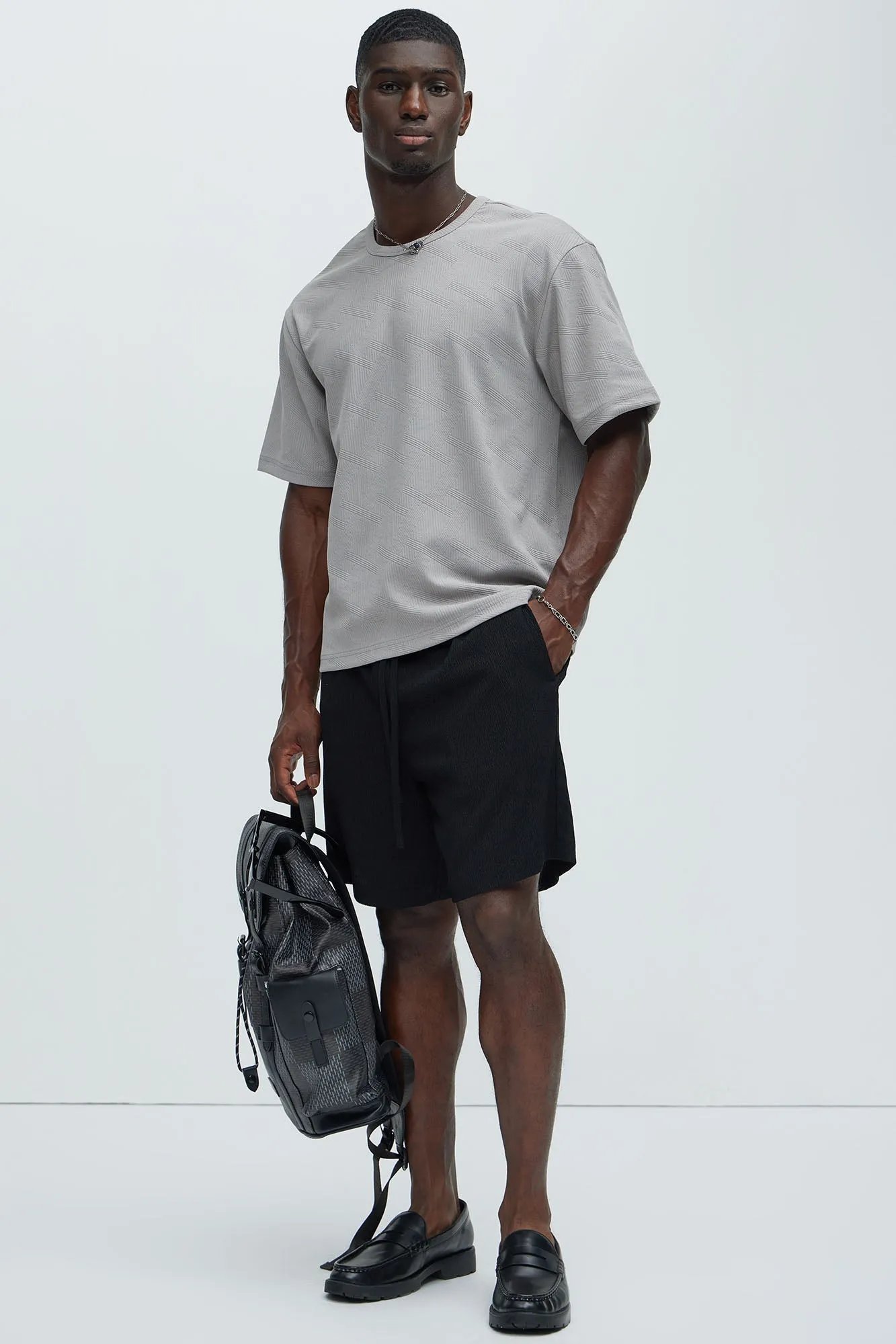 Benji Textured Relaxed Tee - Grey