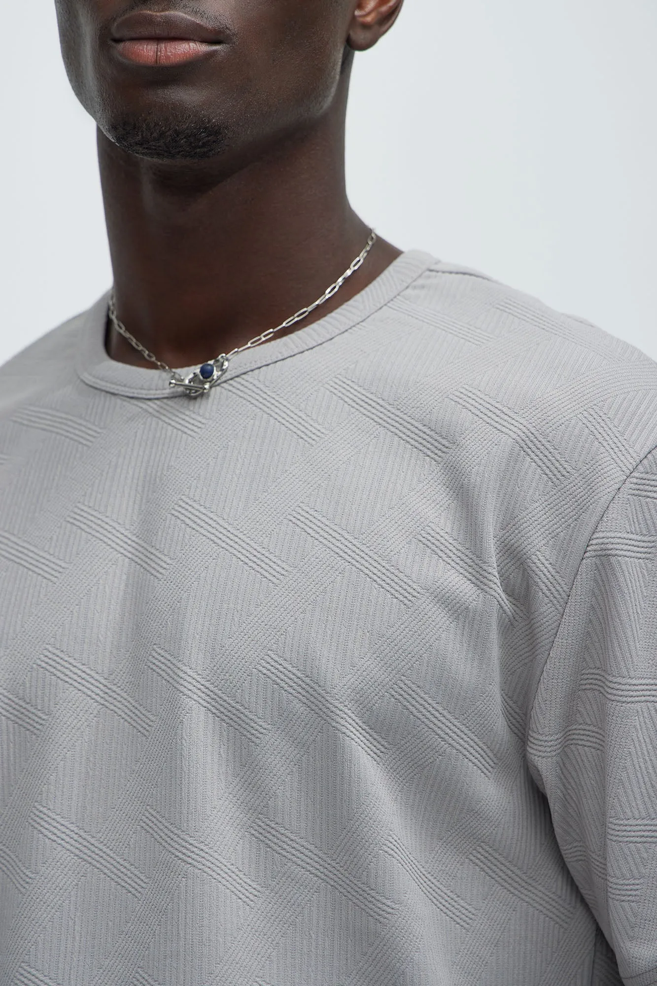 Benji Textured Relaxed Tee - Grey