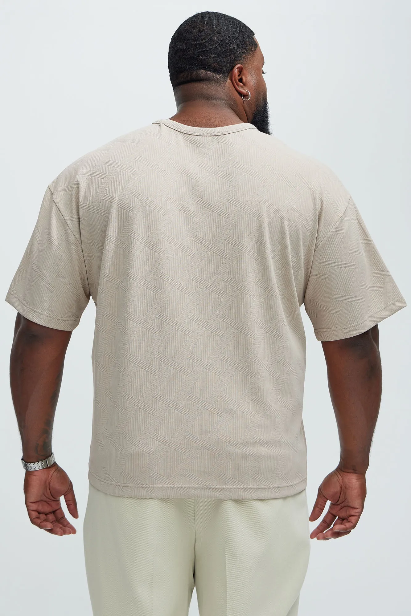 Benji Textured Relaxed Tee - Taupe