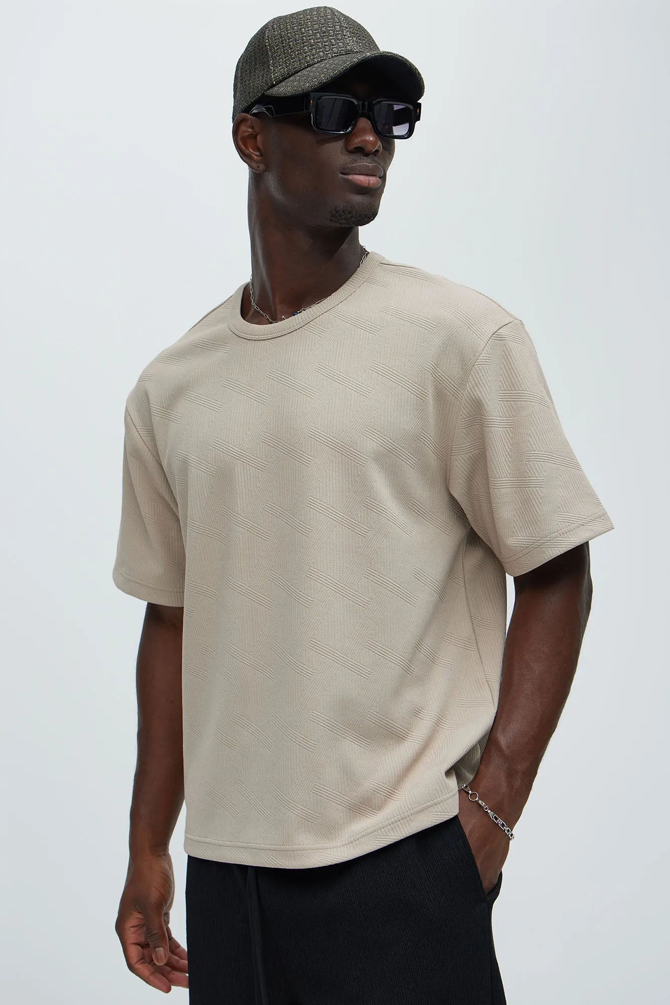 Benji Textured Relaxed Tee - Taupe