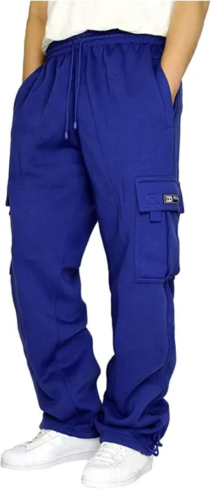 Cargo Pants for Men,Men's Cotton Linen Pants Elastic Drawstring Waist Pants Lightweight Fall Cargo Pants with Pockets