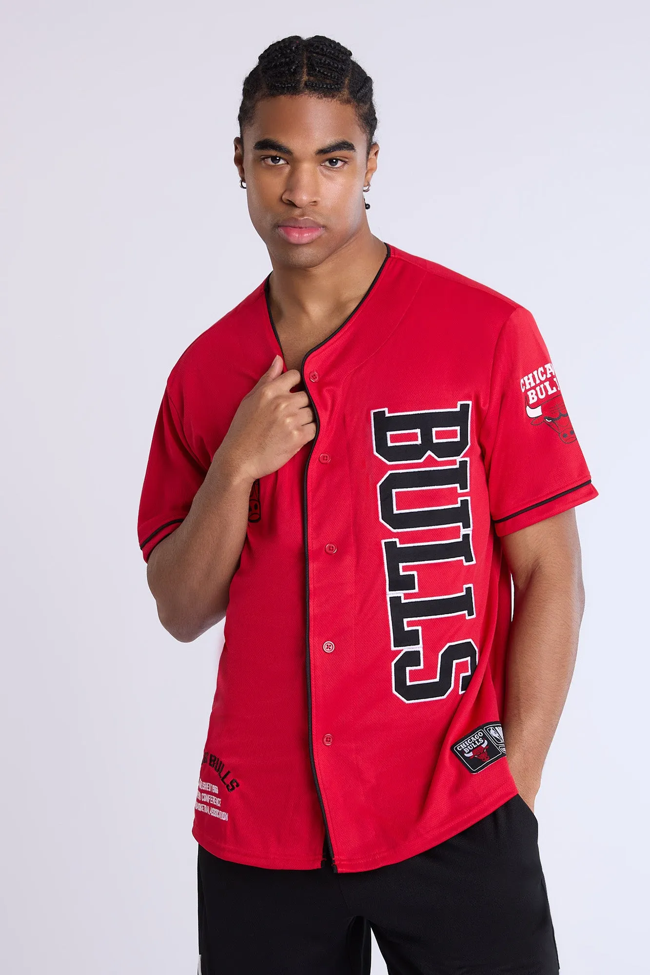 Chicago Bulls Button-Up Baseball Mesh Jersey