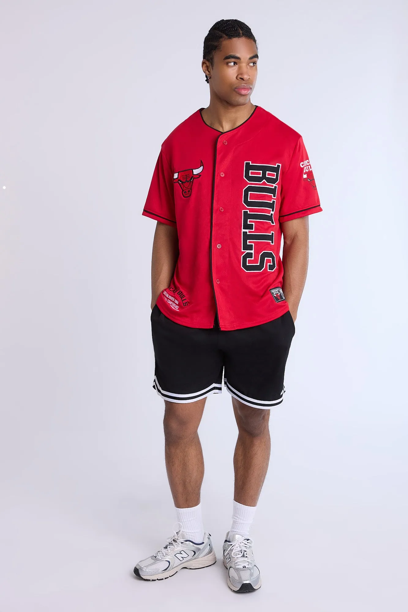 Chicago Bulls Button-Up Baseball Mesh Jersey