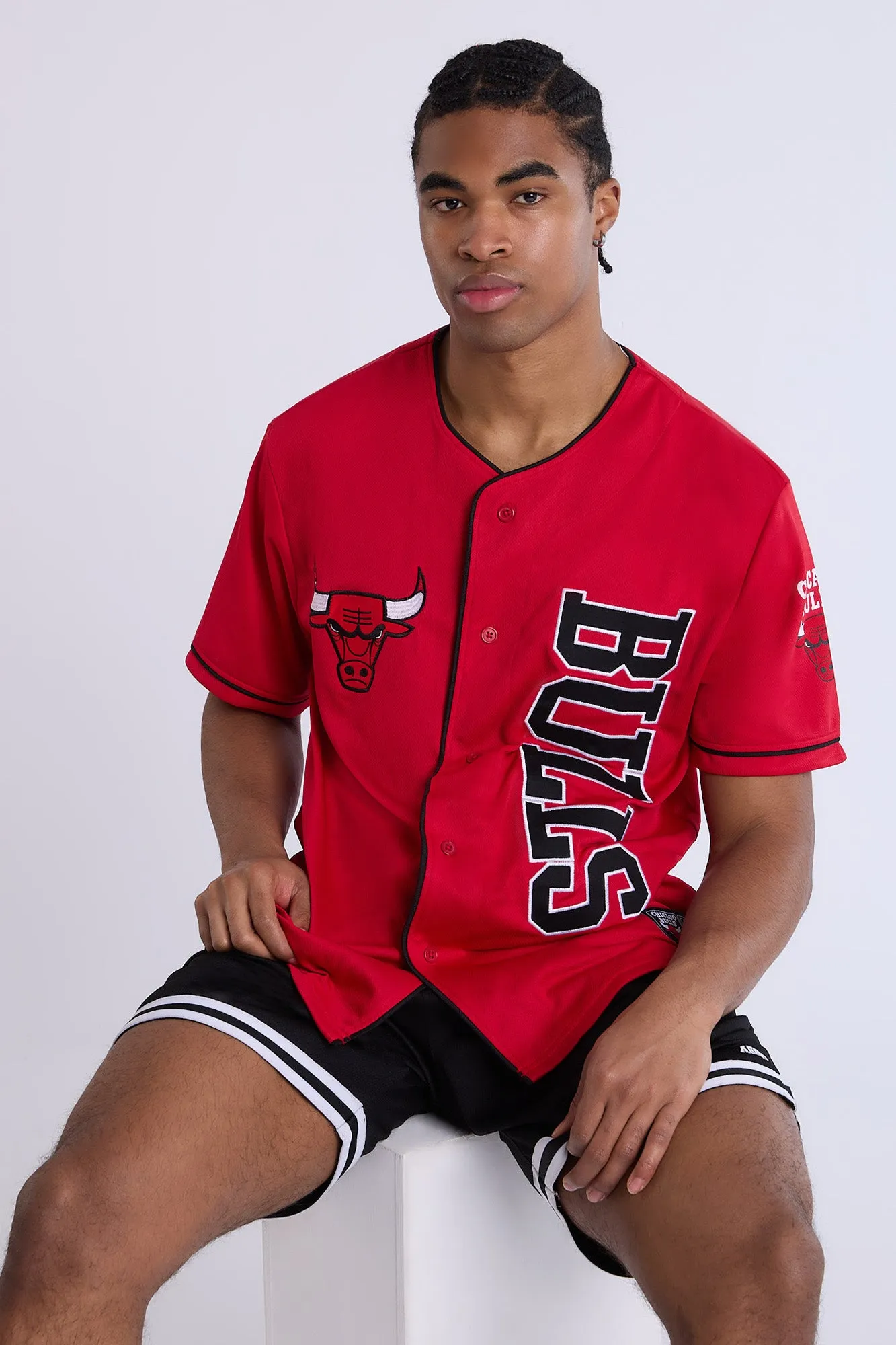 Chicago Bulls Button-Up Baseball Mesh Jersey
