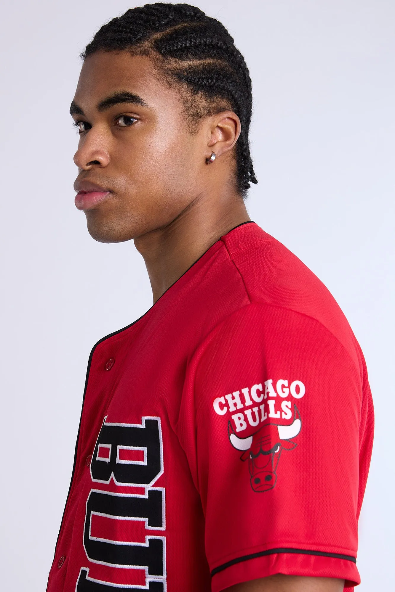 Chicago Bulls Button-Up Baseball Mesh Jersey