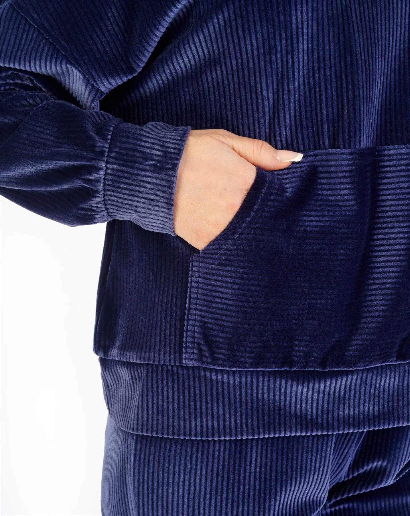 Gasp Womens Lounge Velour Stripe Hooded Pyjamas