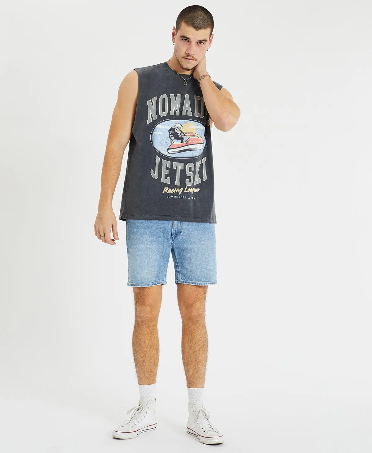 Mainland Relaxed Muscle Tee Pigment Asphalt Grey