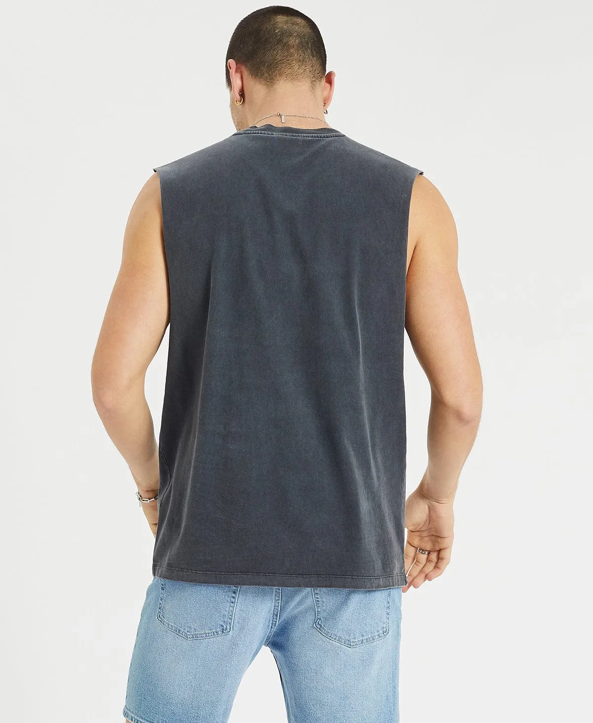 Mainland Relaxed Muscle Tee Pigment Asphalt Grey