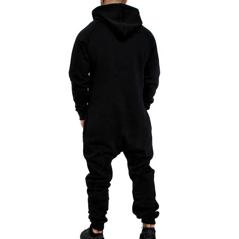 Men's Zipper Hoodie One-piece Garment Pajama Playsuit