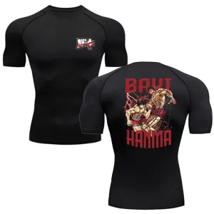 "THE BRAWLER" - Hanma - Baki Anime Gym Compression Fit T-Shirts | V-2
