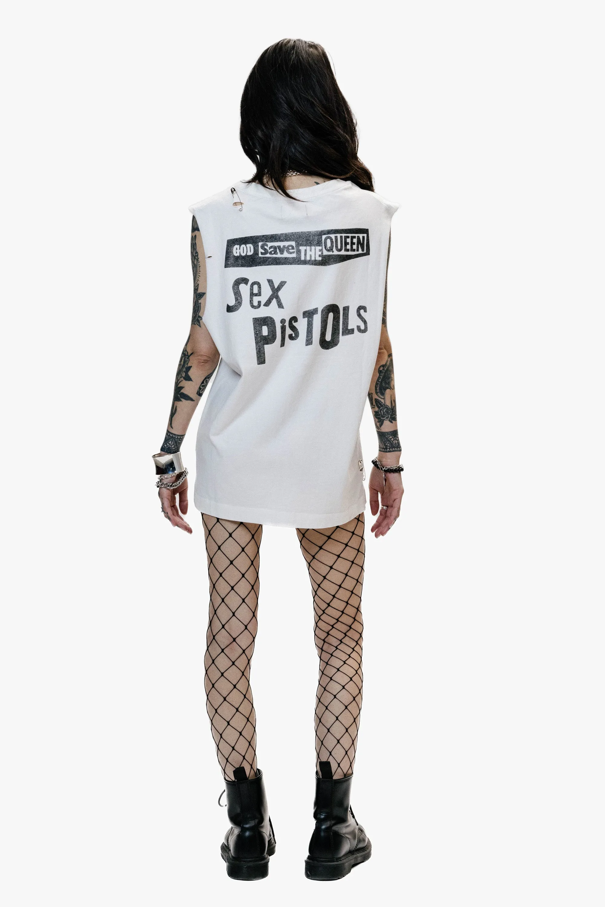 Sex Pistols God Save The Queen Safety Pin Vintage Tank