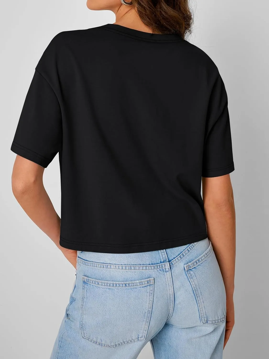 Trendy Queen Womens Crop Tops Oversized Workout Tshirts Short Sleeve Tees Summer Spring 2025 Casual Trendy Fashion Clothes