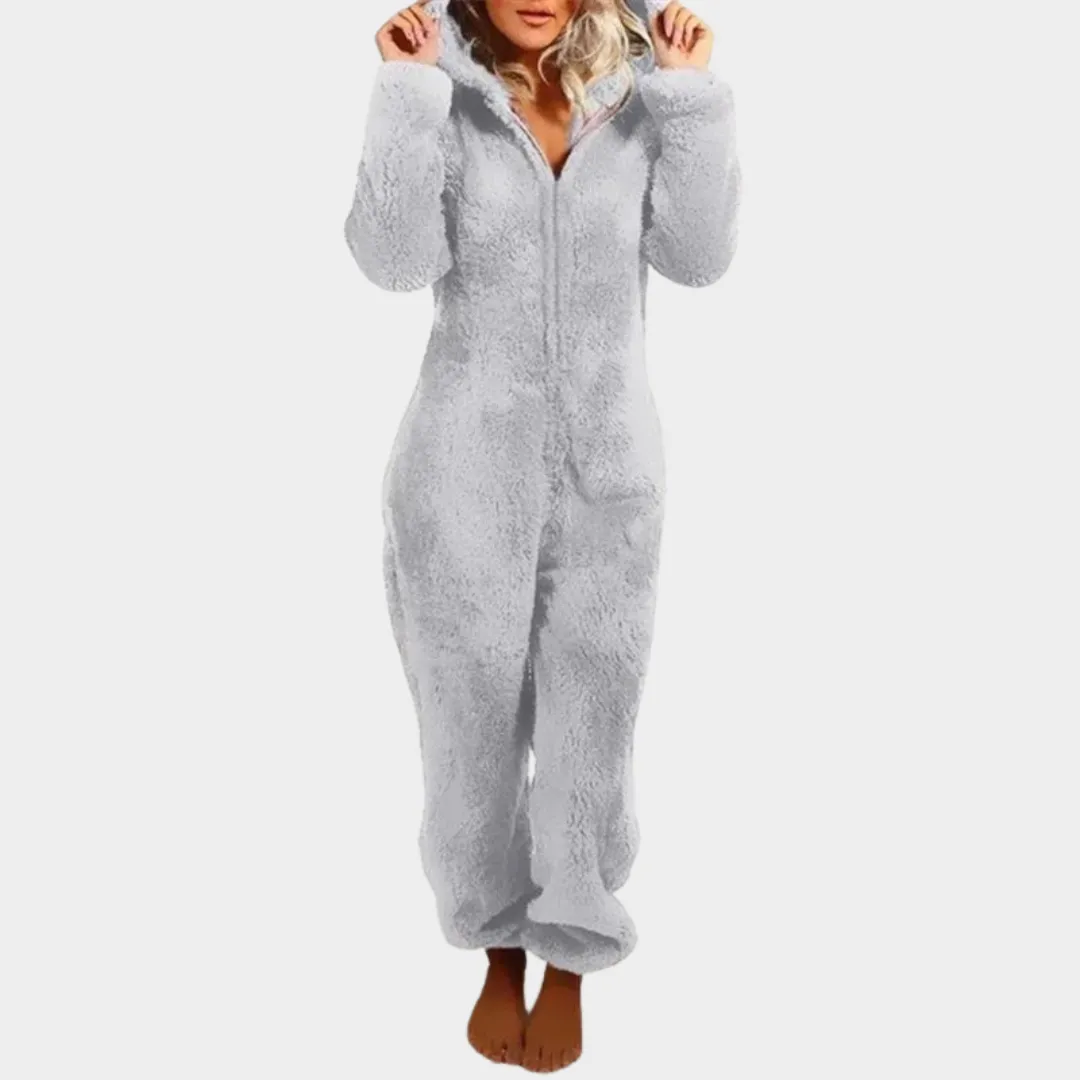 Womens Hooded Onesie Pajamas  Soft Fleece  Zip Closure  Warm & Cozy Loungewear  Multiple Colours