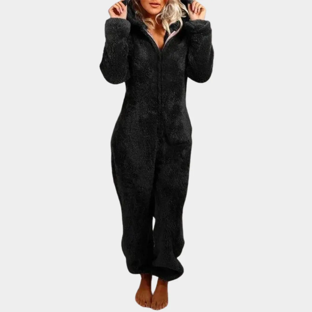 Womens Hooded Onesie Pajamas  Soft Fleece  Zip Closure  Warm & Cozy Loungewear  Multiple Colours