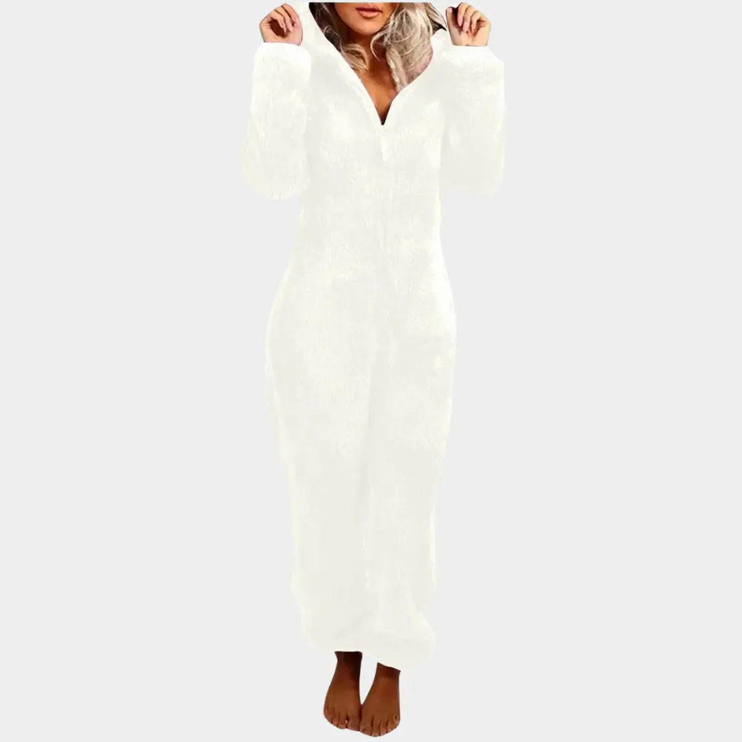 Womens Hooded Onesie Pajamas  Soft Fleece  Zip Closure  Warm & Cozy Loungewear  Multiple Colours